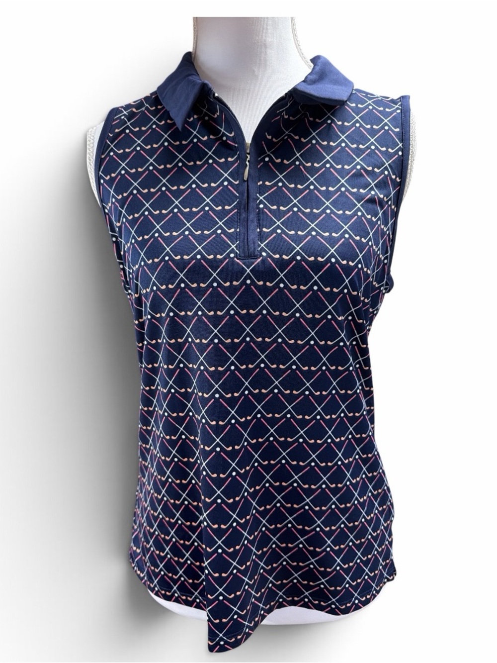 Emerald 18 Women’s Sleeveless Golf 1/4 Zip Polo Top Small